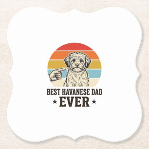 Bester Havanese-Vater Aller Zeiten Vintage-Hundefa Untersetzer