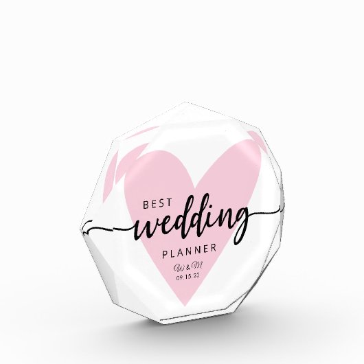 Bester Hochzeitsplaner Rosa Herz Fotoblock (Links)