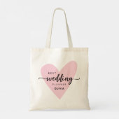 Bester Hochzeitsplaner Rosa Herz Tragetasche (Rückseite)
