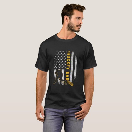Bester Hockey-Vater je amerikanischer Flaggen-Shri T-Shirt (Vorne ganz)