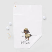 Bester Hund Dad Durch Par Dachshund Name Text Golf Golfhandtuch (Insitu)