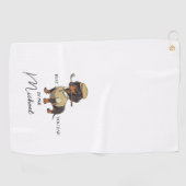 Bester Hund Dad Durch Par Dachshund Name Text Golf Golfhandtuch (Horizontal)
