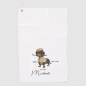 Bester Hund Dad Durch Par Dachshund Name Text Golf Golfhandtuch (Vorderseite)