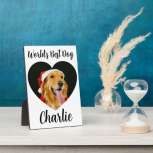 Bester Hund der Welt Name Herz-Fotorahmen Fotoplatte