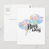 Bester Hund "farbig" Postkarte (Vorne/Hinten)