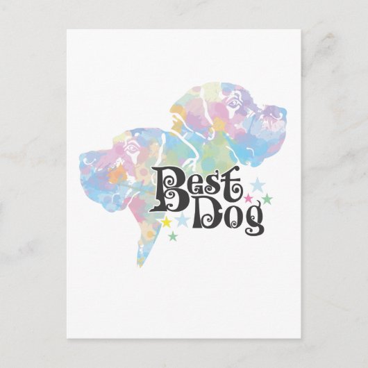 Bester Hund "farbig" Postkarte (Vorderseite)