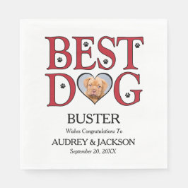 Bester Hund Hochzeit Napkins mit Foto für Haustier Serviette