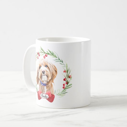 Bester Hund in einer Weihnachtskaffee-Tasse Kaffeetasse (Vorderseite Links)