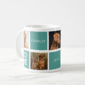 Bester Hund je Aquamarin Personalisiert 5 Foto Tas Kaffeetasse (Vorderseite Links)