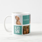Bester Hund je Aquamarin Personalisiert 5 Foto Tas Kaffeetasse (Links)