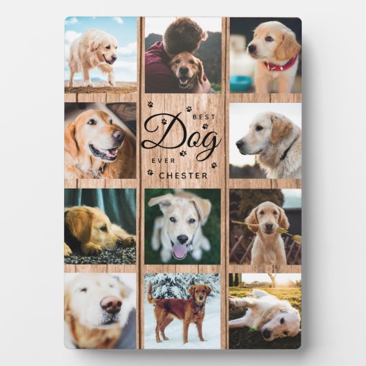 Bester Hund je Bauernhof Rustikales Foto Collage H Fotoplatte (Vorderseite)