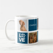 Bester Hund je dunkelblau Personalisiert 5 Foto Ta Kaffeetasse (Links)