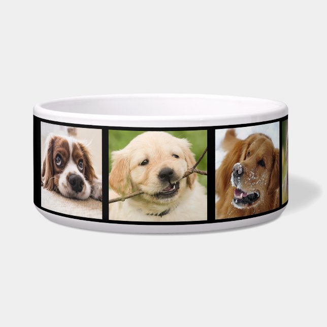 Bester Hund je Foto Collage Spaß Schwarz-weiß Napf (Links)