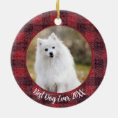 Bester Hund je Individuelle Name Weihnachtsgebäck Keramik Ornament (Hinten)