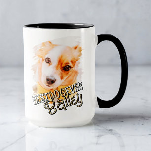 Bester Hund je Modernes Cooles Grunge Hund Foto Tasse