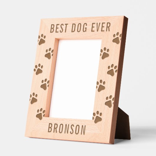 Bester Hund je Paw Print Geätzte Rahmen (Links)