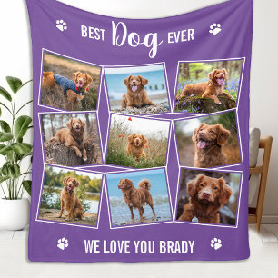 Bester Hund je Personalisierte Foto-Collage Fleecedecke