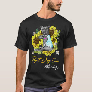 Bester Hund je Pitbull Sonnenblume Mama T-Shirt