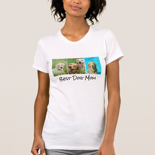 Bester Hund Mama 3 FotoCollage T-Shirt (Vorderseite)