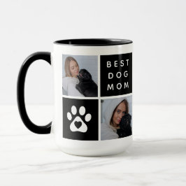 Bester Hund Mama 4 x Foto Collage Grid Tasse