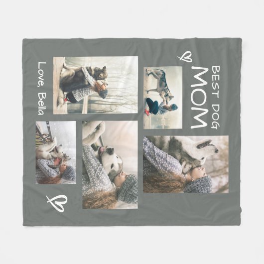 Bester Hund Mama 5 Fotomaterial Gemütlich Fleecedecke (Vorderseite (Horizontal))