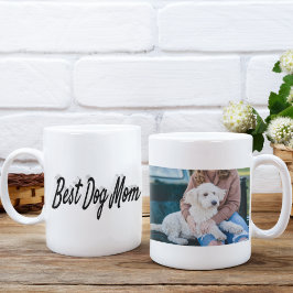 Bester Hund Mama Foto Schwarzer Text Kaffeetasse