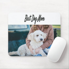 Bester Hund Mama Foto Schwarzer Text Mousepad
