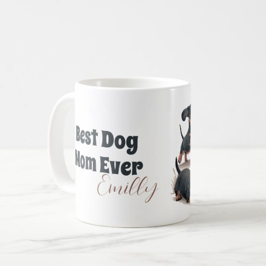 "Bester Hund/Mama/Vater je" Geschenk Anpassbare Ta Kaffeetasse (Vorderseite Links)