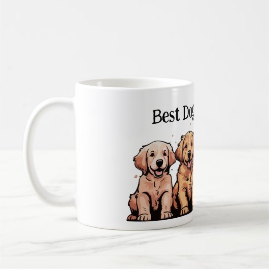 "Bester Hund/Mama/Vater je" Geschenk Anpassbare Ta Kaffeetasse (Links)
