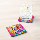 Bester Hund Paint Art Getränkeuntersetzer (Rechte Seite)