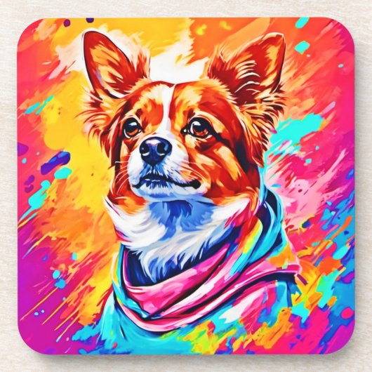 Bester Hund Paint Art Getränkeuntersetzer (Vorderseite)