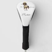 Bester Hund Papa Dachshund Name Text Golf Kopfbede Headcover (Vorderseite)