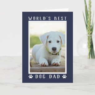 Bester Hund Papa der Welt Foto Navy Blau Vatertag Karte