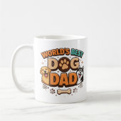 Bester Hund Papa der Welt | Maßgeschneiderter Vate Kaffeetasse (Links)