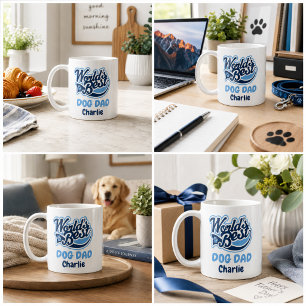 Bester Hund Papa der Welt Personalisierte blaue Pf Kaffeetasse