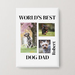 Bester Hund Papa der Welt - Personalisiertes Namen Button