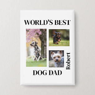Bester Hund Papa der Welt - Personalisiertes Namen Button
