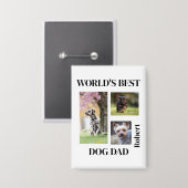 Bester Hund Papa der Welt - Personalisiertes Namen Button (Vorderseite/Rückseite)