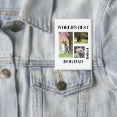 Bester Hund Papa der Welt - Personalisiertes Namen Button (Insitu)