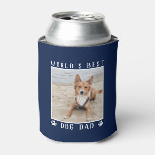 Bester Hund Papa der Welt Pfotenabdrücke Haustier Dosenkühler