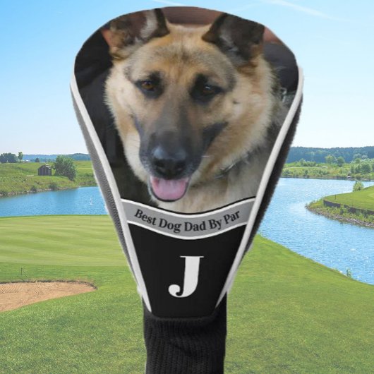 Bester Hund Papa Foto-Vorlage Goldene Geschenke Golf Headcover
