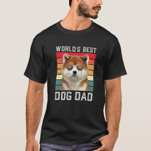 Bester Hund Papa Vintage Akita Herren T-Shirt