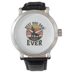 Bester Hund Papa Vintage-Sonnenuntergang Vektor-De Armbanduhr