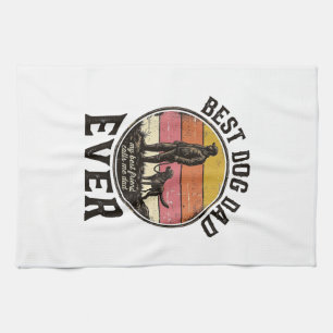 Bester Hund Papa Vintage-Sonnenuntergang Vektor-De Geschirrtuch