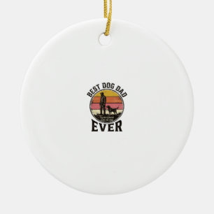 Bester Hund Papa Vintage-Sonnenuntergang Vektor-De Keramik Ornament