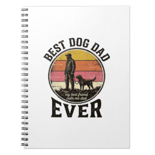 Bester Hund Papa Vintage-Sonnenuntergang Vektor De Notizblock