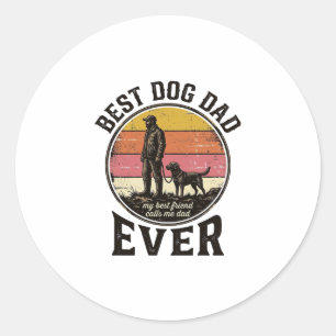 Bester Hund Papa Vintage-Sonnenuntergang Vektor-De Runder Aufkleber