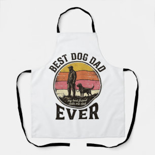 Bester Hund Papa Vintage-Sonnenuntergang Vektor-De Schürze