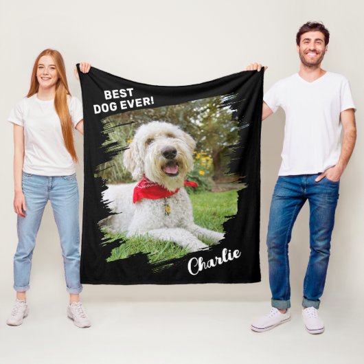 Bester Hund überhaupt Einzigartiger Pinselstrich F Fleecedecke (Beispiel)