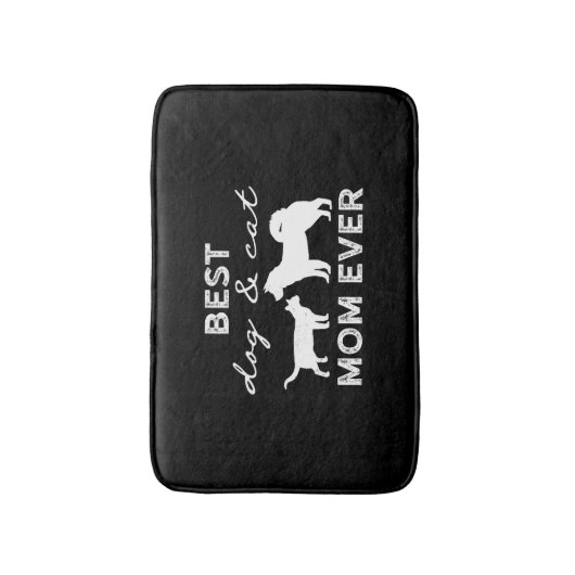 Bester Hund und Katze Mama Geschenk Niedlich Crazy Badematte (Vorderseite Vertikal)